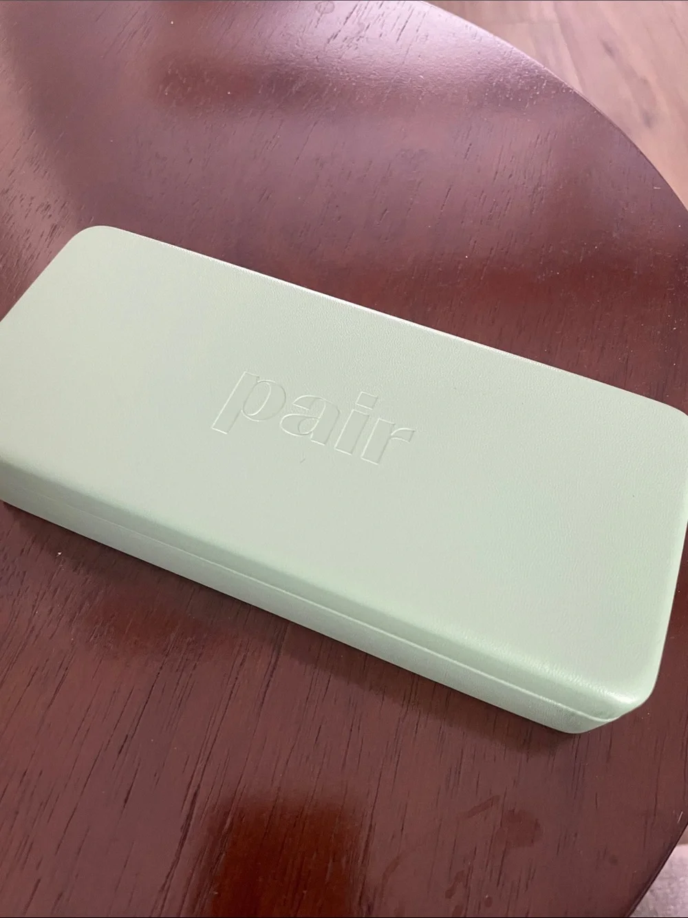 PAIR The Essential eye glasses clamshell rectangle case mint green